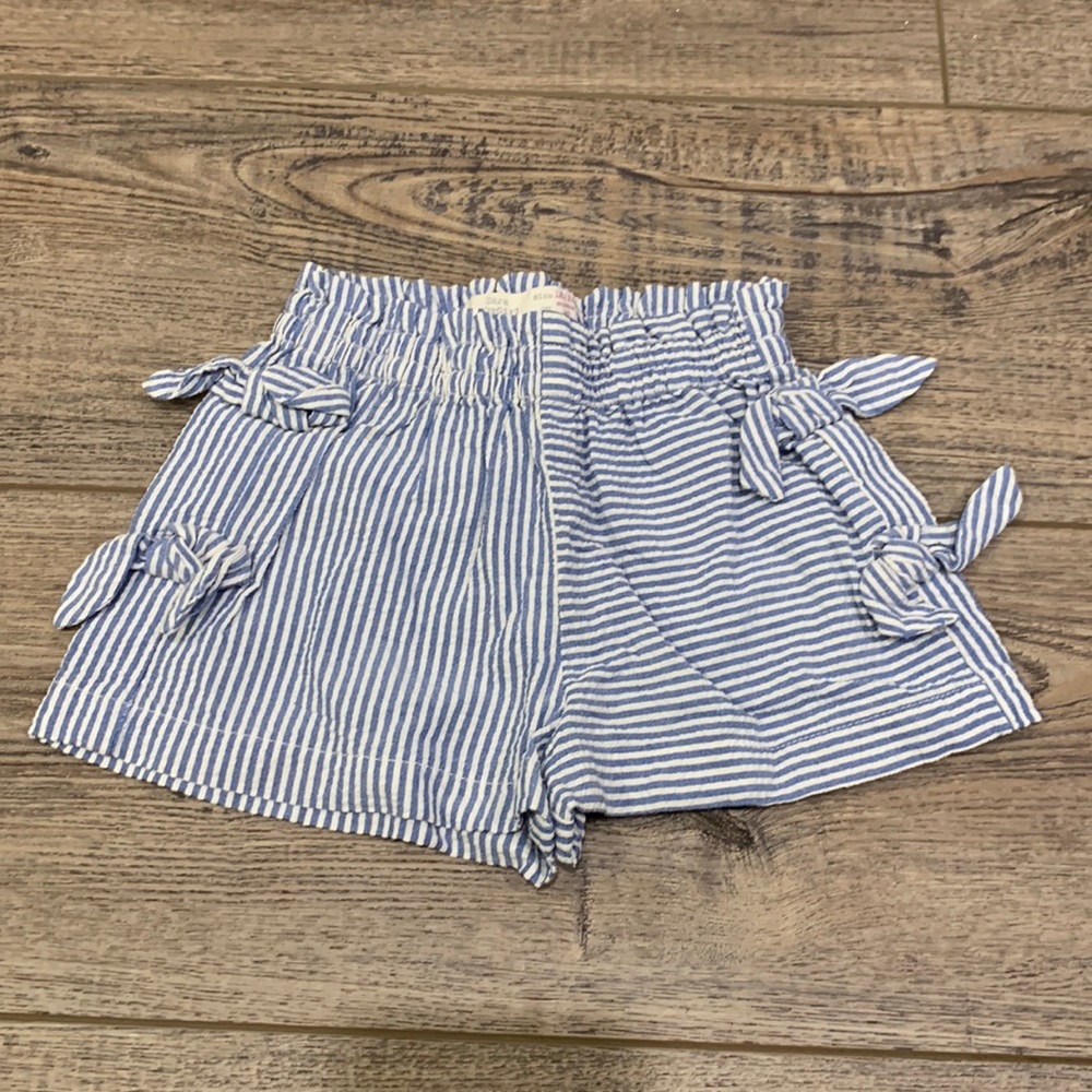 Zara Toddler/Baby Girl Blue & White Striped Seersucker Shorts - 18-24 Months